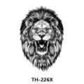 Temporary lion tattoo sticker black sketch wild animal waterproof body art sticker TH-226X - TH-226X / 210*148mm