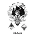 Waterproof temporary tattoo sticker sheet with fox, moon, geometric mountain design. - 210*148mm / Fox Forest (HB-040X)