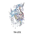 Colorful unicorn and moon tattoo sticker, waterproof temporary body art for women. - TH-272 / 210*148mm