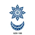 Adesivo tatuaggio erbe sole e luna blu totem impermeabile decorazione corporea variante - Stile Sole e Luna (GZX-100)