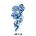 Autocollant de tatouage de bras semi-permanent aux herbes avec motif de dragon et de vagues. - GZ-536 / 180X110MM
