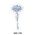 Adesivo Tatuaggio Temporaneo Succo Erbaceo Fiore Di Loto Blu Arte Corporea Design - GZS-139