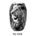 Black and white lion and gladiator temporary tattoo sticker waterproof body art decal - TH-137X