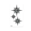 Temporary tattoo sticker black compass geometric totem waterproof body art skin decor - Compass Star Style (K-056)