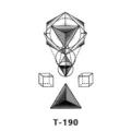 Autocollant de tatouage temporaire géométrique, design abstrait noir et blanc, style T-190 - T-190 / 60x105mm