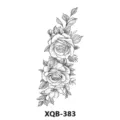 Autocollant de tatouage temporaire floral rose noir et blanc design art corporel XQB-383 - Art Linéaire Rose (XQB-383)