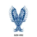 Adesivo per tatuaggio temporaneo alle erbe design gufo blu impermeabile variante GZX-092 - Stile Gufo (GZX-092)