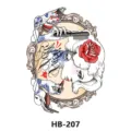 Waterproof temporary tattoo sticker featuring a vintage rose woman design, model HB-207 for styling. - HB-207 / 210*148mm