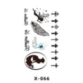 Adesivo per tatuaggio temporaneo con fata, piuma, croce e silhouette di gatto carino. - Piuma Croce (X-066)