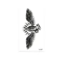Waterproof temporary tattoo sticker featuring praying hands and angel wings design, variant style. - Angel Wings Style (K-057)