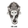Black Ganesha temporary tattoo sticker, waterproof body art transfer for arm and leg. - HB-208 / 210*148mm