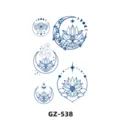 Autocollant de tatouage semi-permanent aux herbes avec motif lune de lotus, art corporel. - GZ-538 / 180X110MM