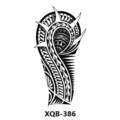 Adhésif de tatouage temporaire demi-bras tribal noir, design art corporel géométrique. - Totem Tribal (XQB-386)