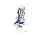 Waterproof temporary tattoo sticker featuring astronaut and whale space design for body art. - Astronaut Whale Style (K-058)