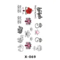 Foglio di adesivi per tatuaggi temporanei con motivi di loto, elefante e rosa geometrica. - Loto Elefante (X-069)