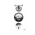 Waterproof temporary tattoo sticker black dotwork geometric design whale mountain wolf 1pc - Dotwork Geometric Style (K-059)