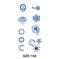 Adesivo per tatuaggio temporaneo al succo di erbe carino luna stella foglia design - GZS-144