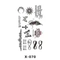 Foglio di adesivi per tatuaggi temporanei con vari motivi geometrici, floreali e scritture. - Luna Farfalla (X-070)