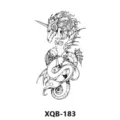 Waterproof temporary tattoo sticker featuring fantasy mermaid and seahorse design for body art. - XQB-183 / 210x114mm