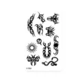 Waterproof temporary black totem tattoo sticker sheet with geometric and tribal designs for body art. - Black Totem Style (K-060)