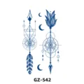 Autocollant de tatouage temporaire semi-permanent aux herbes avec œil et flèche. - GZ-542 / 180X110MM