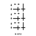 Foglio di tatuaggio temporaneo con croce minimalista, adesivo corporeo impermeabile per la pelle. - Linee di Croce (X-072)