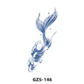 Adesivo per tatuaggio temporaneo alle erbe con elegante coda di sirena e onde oceaniche. - GZS-146