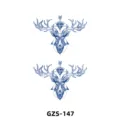 Adesivo per tatuaggio temporaneo alle erbe con testa di cervo geometrica e occhio mistico SKU. - GZS-147