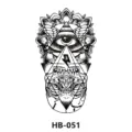 Temporary tattoo sticker geometric all-seeing eye waterproof black body art design - 210*148mm / Geometric Totem (HB-051)