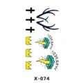 Foglio di adesivi per tatuaggi temporanei impermeabili con croce, corona, corna e nuvola. - Corona Fulmine (X-074)