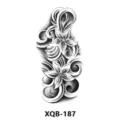 Water transfer temporary tattoo sticker floral swirl black white design style art XQB-187 - XQB-187 / 210x114mm