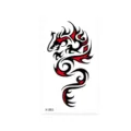 Waterproof temporary tribal dragon tattoo sticker for body art and daily fashion decoration. - Red-Eye Totem Dragon Style (K-063)