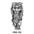 Autocollant de tatouage temporaire lion croquis noir et blanc art corporel étanche - Lion et Lionceau (XQB-392)