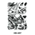Black and white half arm temporary tattoo sticker featuring japanese hannya mask design. - HB-697 / 210*148mm