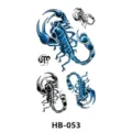 Temporary scorpion tattoo sticker waterproof body art dark blue black design for men women - 210*148mm / Scorpion Combination (HB-053)