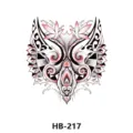 Temporary waterproof tattoo sticker with black and red totem owl design for arm body art. - HB-217 / 210*148mm