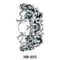 Waterproof temporary tattoo sticker featuring a vintage skull and roses design, unisex body art. - 210*148mm / Skull Rose (HB-055)