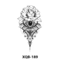 Black and white rose lace temporary tattoo sticker waterproof body art design sku item - XQB-189 / 210x114mm