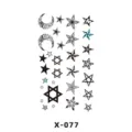 Foglio di adesivi per tatuaggi temporanei con motivi di stelle, luna e totem tribali per pelle. - Stella e Luna (X-077)
