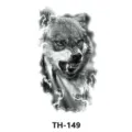 Wolf forest temporary tattoo sticker black and white waterproof arm body art sticker - TH-149