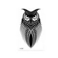 Waterproof black owl totem temporary tattoo sticker for men and women body art decor. - Owl Totem Style (K-067)