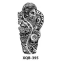 Autocollant de tatouage demi-bras imperméable noir et blanc transfert d'art corporel. - Statue Crâne et Rose (XQB-395)