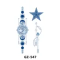 Autocollant de tatouage semi-permanent aux herbes avec phase de lune et design d'étoile. - GZ-547 / 180X110MM