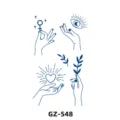 Sticker de tatouage temporaire au jus de plante design minimaliste lignes main. - GZ-548 / 180X110MM