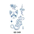 Autocollant de tatouage temporaire au jus de plantes avec des motifs mystiques de chat. - GZ-549 / 180X110MM