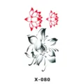 Foglio di adesivi per tatuaggi temporanei di loto con motivi floreali rossi e neri per arte. - Loto (X-080)