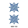 Adesivo tatuaggio succo d'erbe, design floreale geometrico sole tribale blu, semipermanente art. - GZS-153