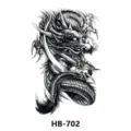 Black and white dragon tattoo sticker for arm, waterproof body art temporary transfer decal. - HB-702 / 210*148mm