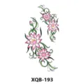 Waterproof temporary tattoo sticker with pink lotus and green vine design for body art. - XQB-193 / 210x114mm
