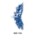 Adesivo tatuaggio temporaneo piuma blu succo d'erba impermeabile elementi di design corpo - GZS-154